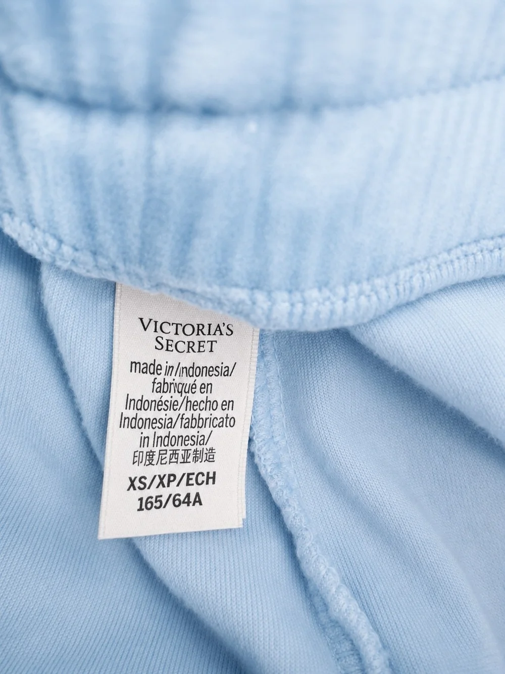 Victoria's Secret Ribbed Lounge Jogger Sweatpants XS Baby Blue Soft Cozy Velour